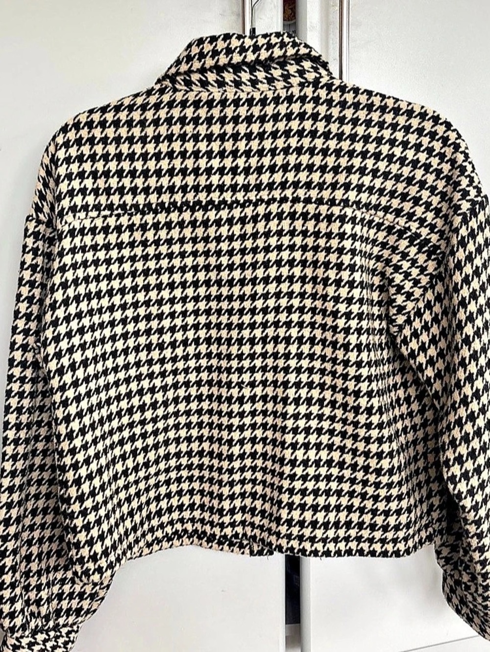 C by one Houndstooth Cropped Jacket in Black & Brown Like New - Picture 2 of 3